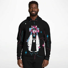 Meena - Creepy cute skeletal kawaii anime girl Unisex AOP Hoodie - kawaiiwaru