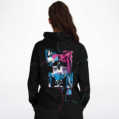 Meena - Creepy cute skeletal kawaii anime girl Unisex AOP Hoodie - kawaiiwaru