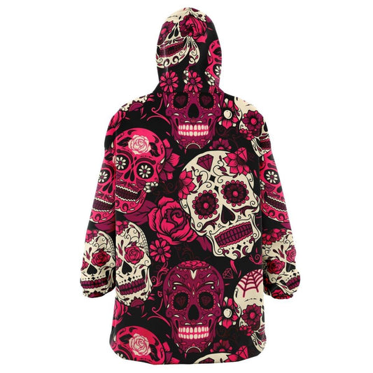Pink Candy Skull Snug Hoodie - kawaiiwaru