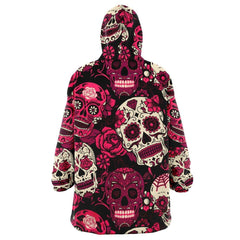 Pink Candy Skull Snug Hoodie - kawaiiwaru