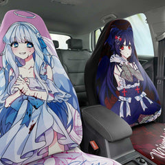 Saidah and Laylah - Dark and Light Anime Angel Twins Anime Car Seat Cover (x2) - kawaiiwaru