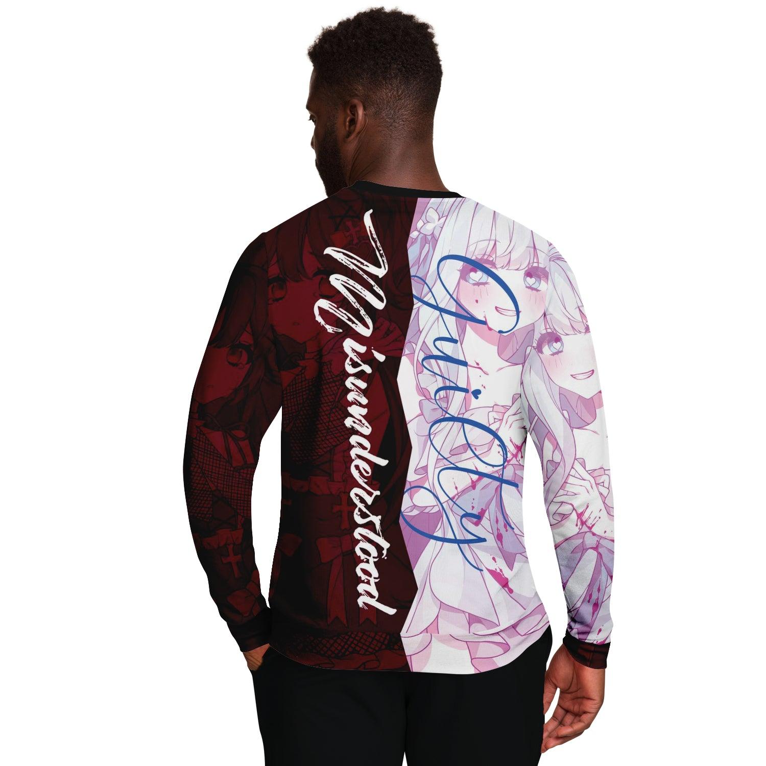 Saidah and Laylah - Dark and Light Anime Angel Twins Unisex AOP Sweatshirt - kawaiiwaru