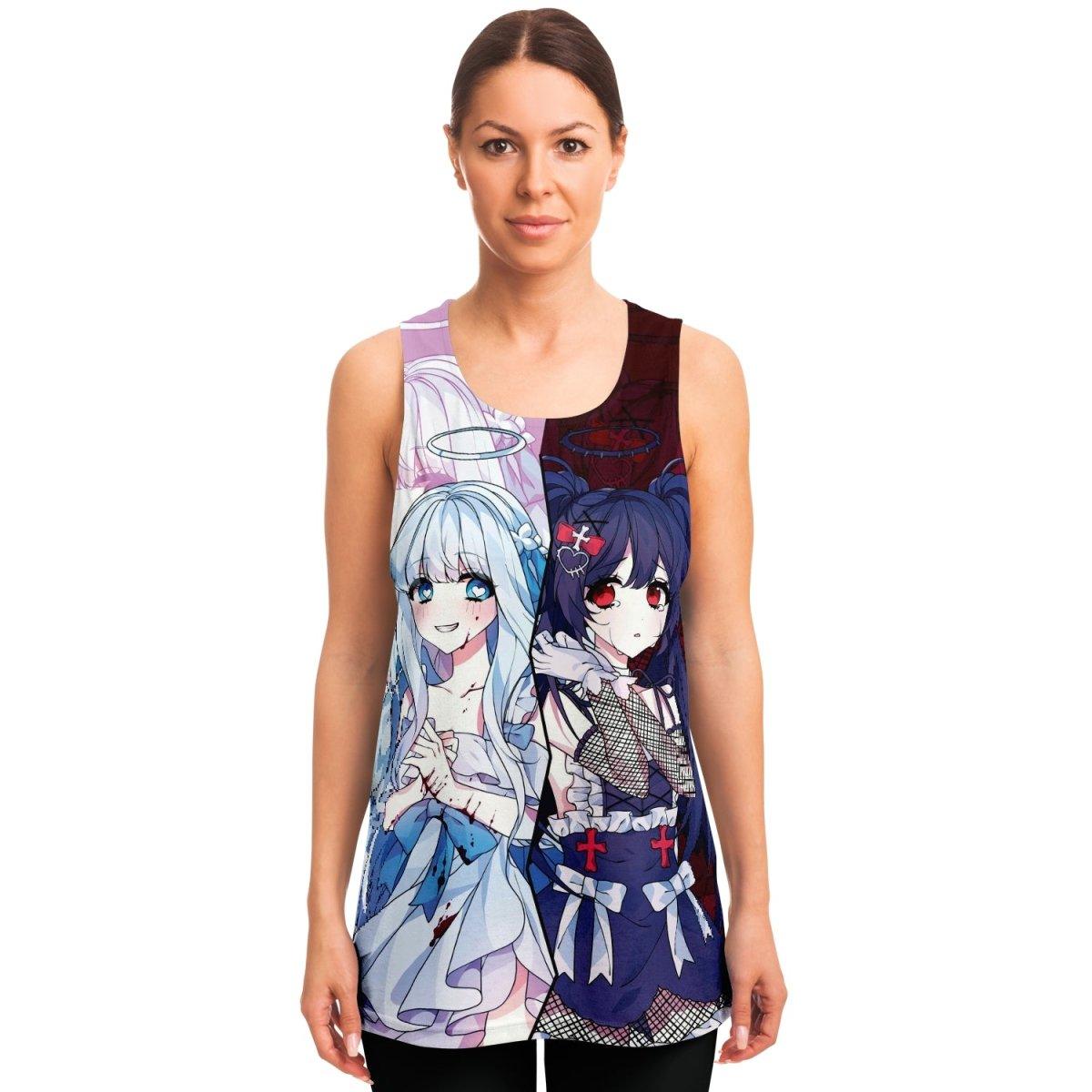 Saidah and Laylah - Dark and Light Anime Angel Twins Unisex AOP Tank Top - kawaiiwaru