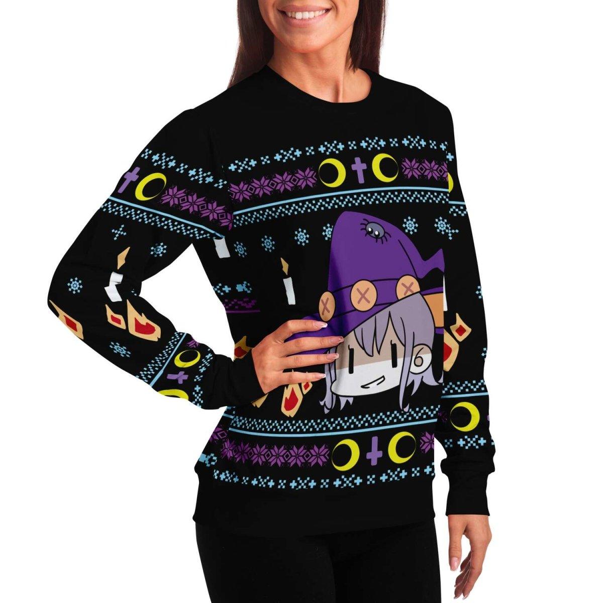Witch Face Christmas Unisex AOP Ugly Sweatshirt - kawaiiwaru