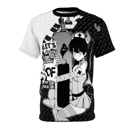 Shizuka - Quiet Nurse Bad Vibes Monochrome V1 - All Over T-Shirt