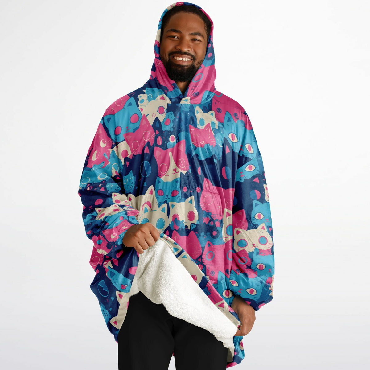 Cute Pastel Cats - Fluffy Snug Hoodie