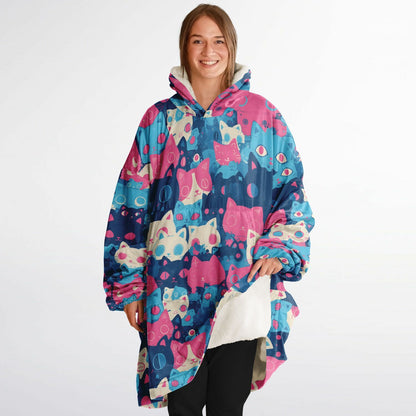 Cute Pastel Cats - Fluffy Snug Hoodie