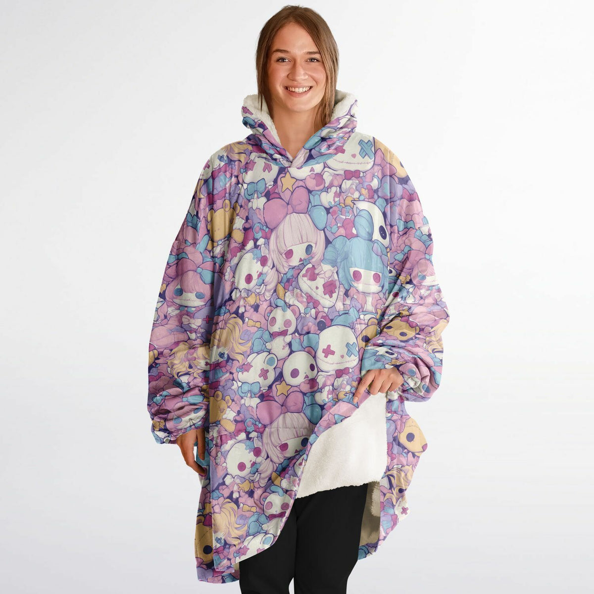 Pastel Creepy Dolls - Fluffy Snug Hoodie