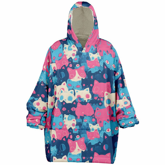 Pastel Cats - Fluffy Snug Hoodie