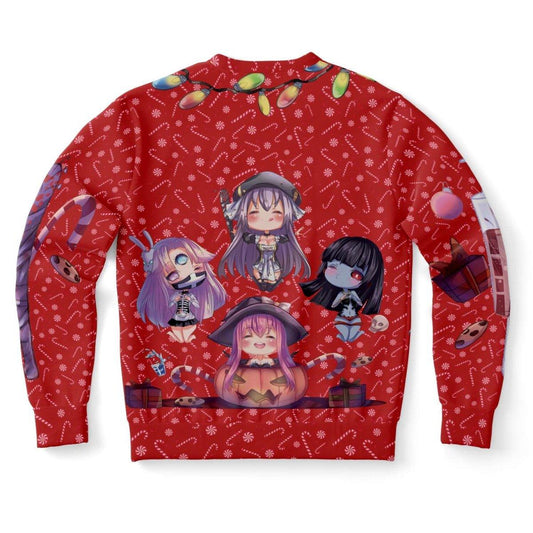 Christmas Chibi Kawaiiwaru Unisex AOP Sweatshirt - kawaiiwaru