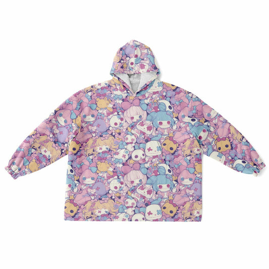 Pastel Creepy Dolls - Fluffy Snug Hoodie