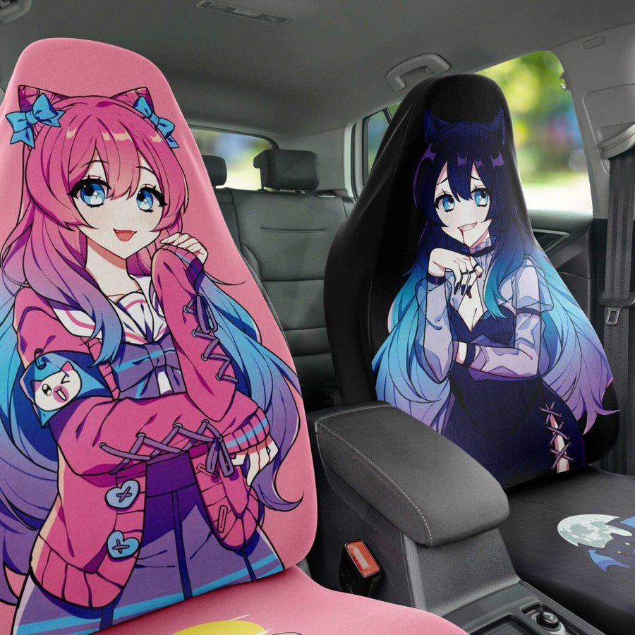 Helena and Helana Kawaii Anime Vampire Twins Anime Car Seat Cover (x2) - kawaiiwaru