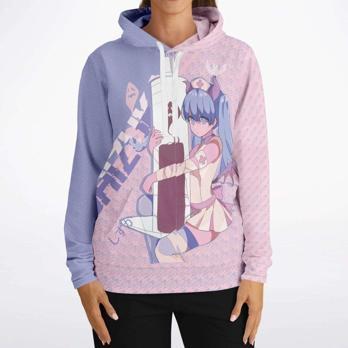 Shizuka Kawaii Anime Nurse - Creepy Cute - Unisex AOP Hoodie - kawaiiwaru